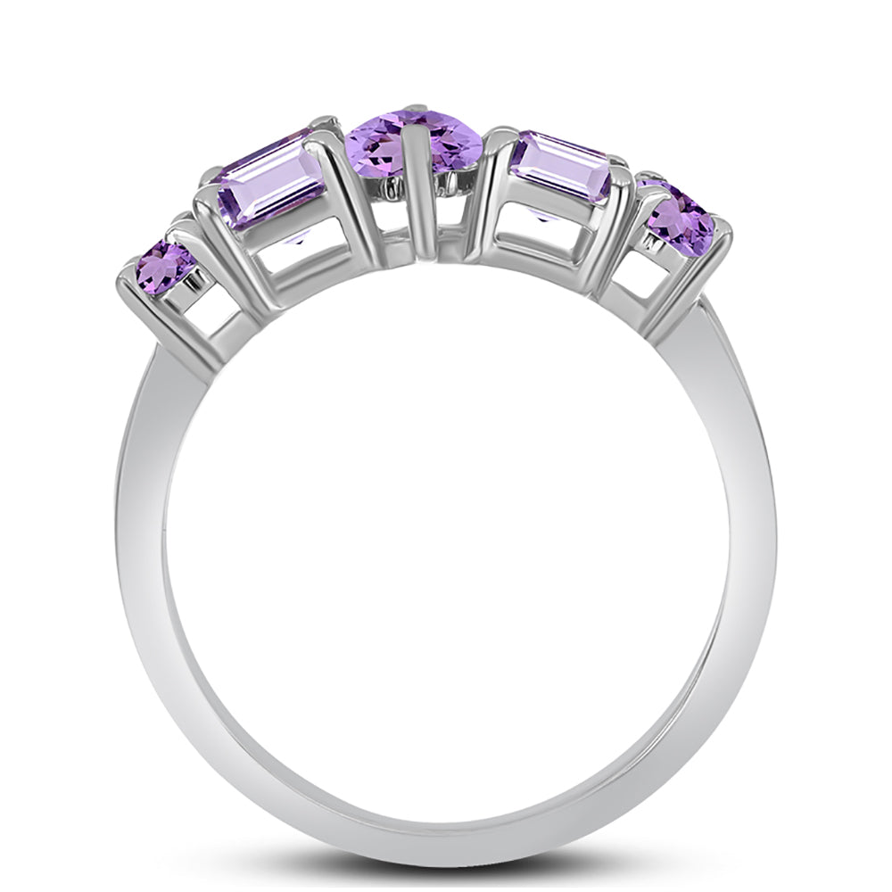 Silberring mit Rose De France Amethyst
