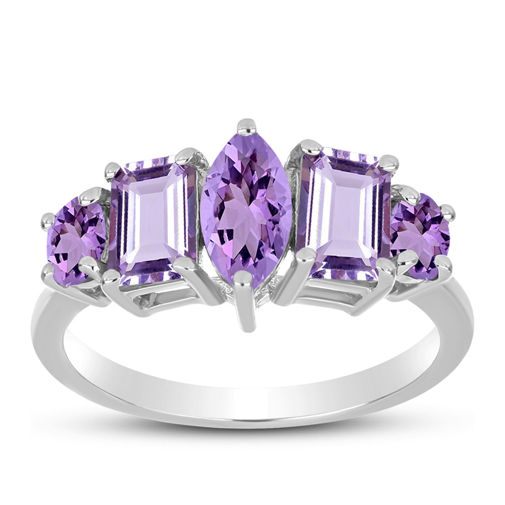 Silberring mit Rose De France Amethyst