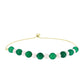 Goldplattiertes Silberarmband mit grünem Achat und weißer Süßwasserperle