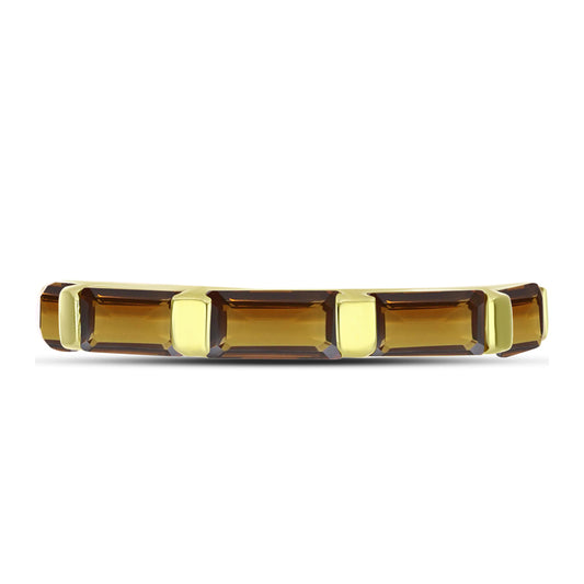 Goldplattierter Silberring mit Cognac-Quarz