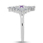 Silberring mit Rose De France Amethyst und weißem Topas