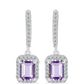 Silberohrringe mit Rose De France Amethyst und weißem Topas