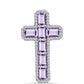 Silberanhänger mit Rose De France Amethyst und weißem Topas