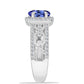 Silberring mit Tansanit - Klasse AAA und weißem Diamant