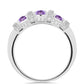 Silberring mit Rose De France Amethyst und weißem Topas
