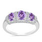Silberring mit Rose De France Amethyst und weißem Topas