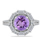 Silberring mit Rose De France Amethyst und weißem Topas