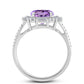 Silberring mit Rose De France Amethyst und weißem Topas
