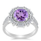 Silberring mit Rose De France Amethyst und weißem Topas