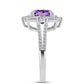 Silberring mit Rose De France Amethyst und weißem Topas
