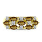 Goldplattierter Silberring mit Cognac-Quarz und weißem Topas