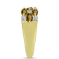 Goldplattierter Silberring mit Cognac-Quarz und weißem Topas