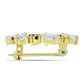 Goldplattierte Silberbrosche mit Regenbogenmondstein und marokkanischem Amethyst