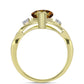 Goldplattierter Silberring mit Cognac-Quarz und weißem Topas