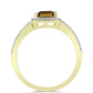 Goldplattierter Silberring mit Cognac-Quarz und weißem Topas