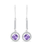 Silberohrringe mit Rose De France Amethyst und weißem Topas
