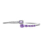 Silberbrosche mit Rose De France Amethyst und weißem Topas