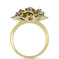 Goldplattierter Silberring mit Cognac-Quarz und weißem Topas