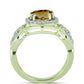 Goldplattierter Silberring mit Cognac-Quarz und weißem Topas