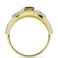 Goldplattierter Silberring mit Cognac-Quarz und weißem Topas