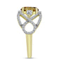 Goldplattierter Silberring mit Cognac-Quarz und weißem Topas