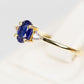Goldplattierter Silberring mit australischem blauem Saphir und weißem Topas