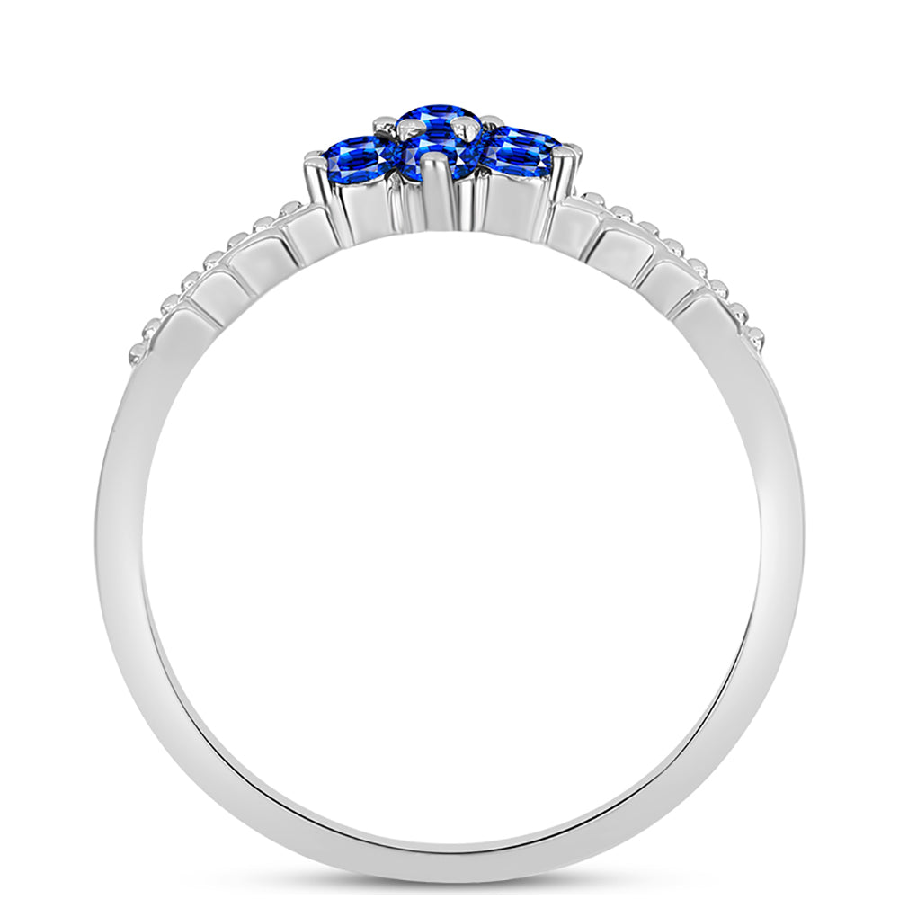 Silberring mit australischem blauem Saphir 2 