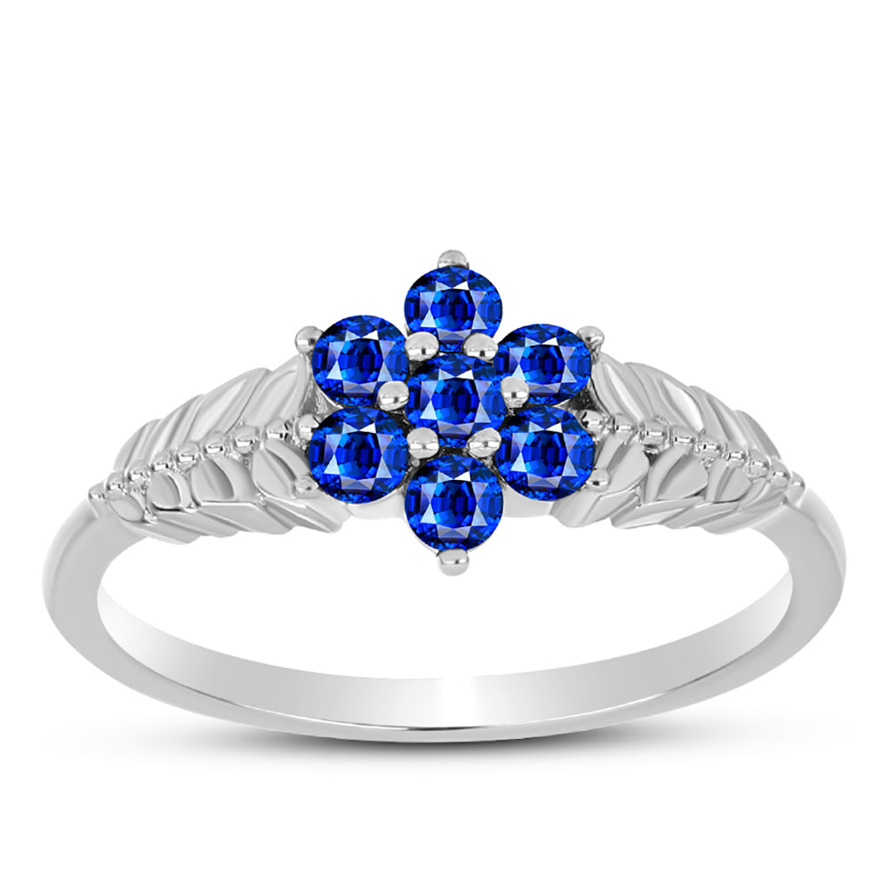 Silberring mit australischem blauem Saphir 3 
