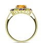 Goldplattierter Silberring mit marokkanischem Amethyst und Zitrin aus dem Ural
