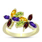 Goldplattierter Silberring mit marokkanischem Amethyst und Zitrin aus dem Ural