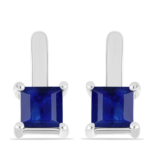 Silberohrringe mit australischem blauem Saphir
