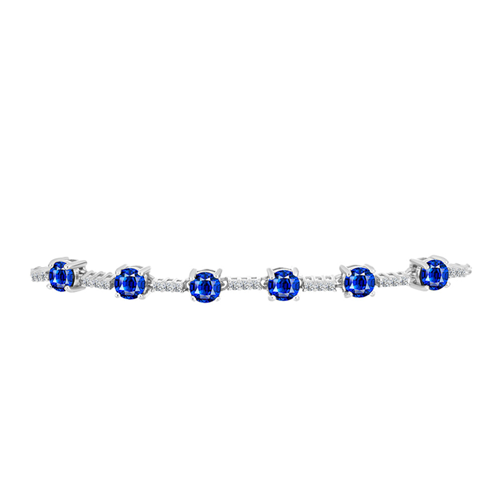 Silberarmband mit australischem blauem Saphir und weißem Topas