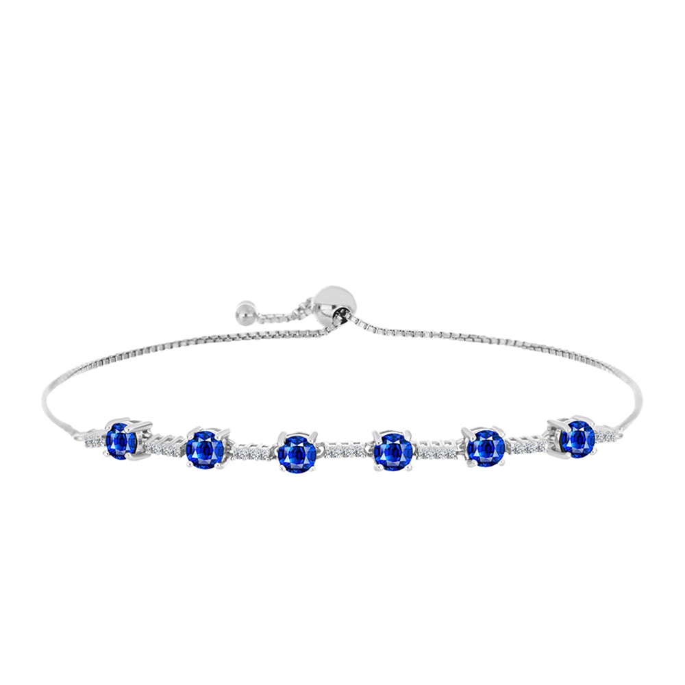 Silberarmband mit australischem blauem Saphir und weißem Topas