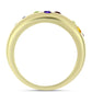 Goldplattierter Silberring mit marokkanischem Amethyst und Zitrin aus dem Ural