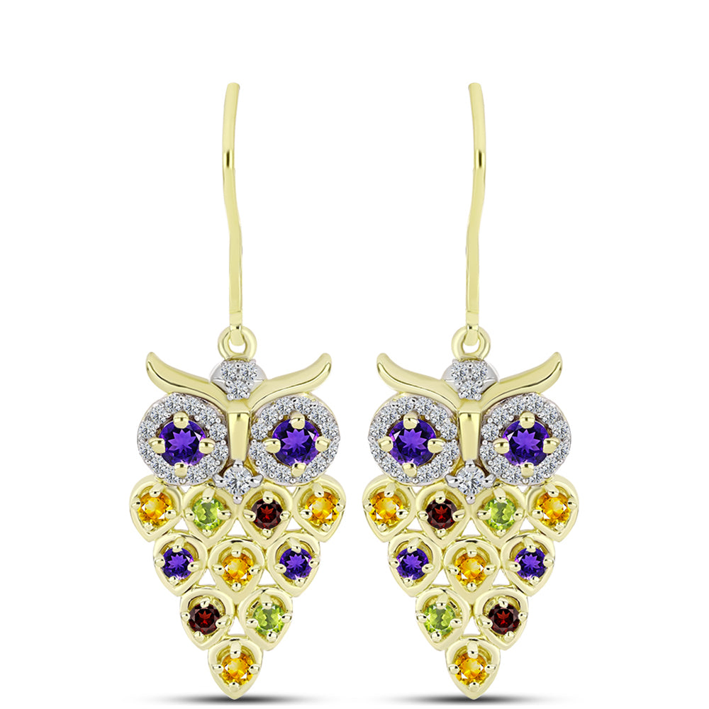 Goldplattierte Silberohrringe mit marokkanischem Amethyst 1 