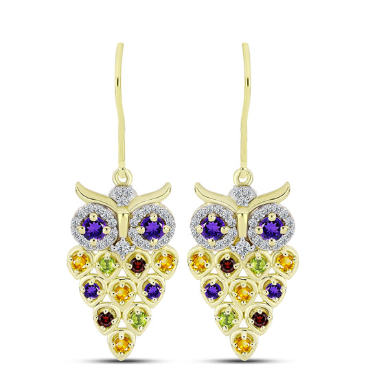 Goldplattierte Silberohrringe mit marokkanischem Amethyst