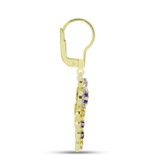 Goldplattierte Silberohrringe mit marokkanischem Amethyst
