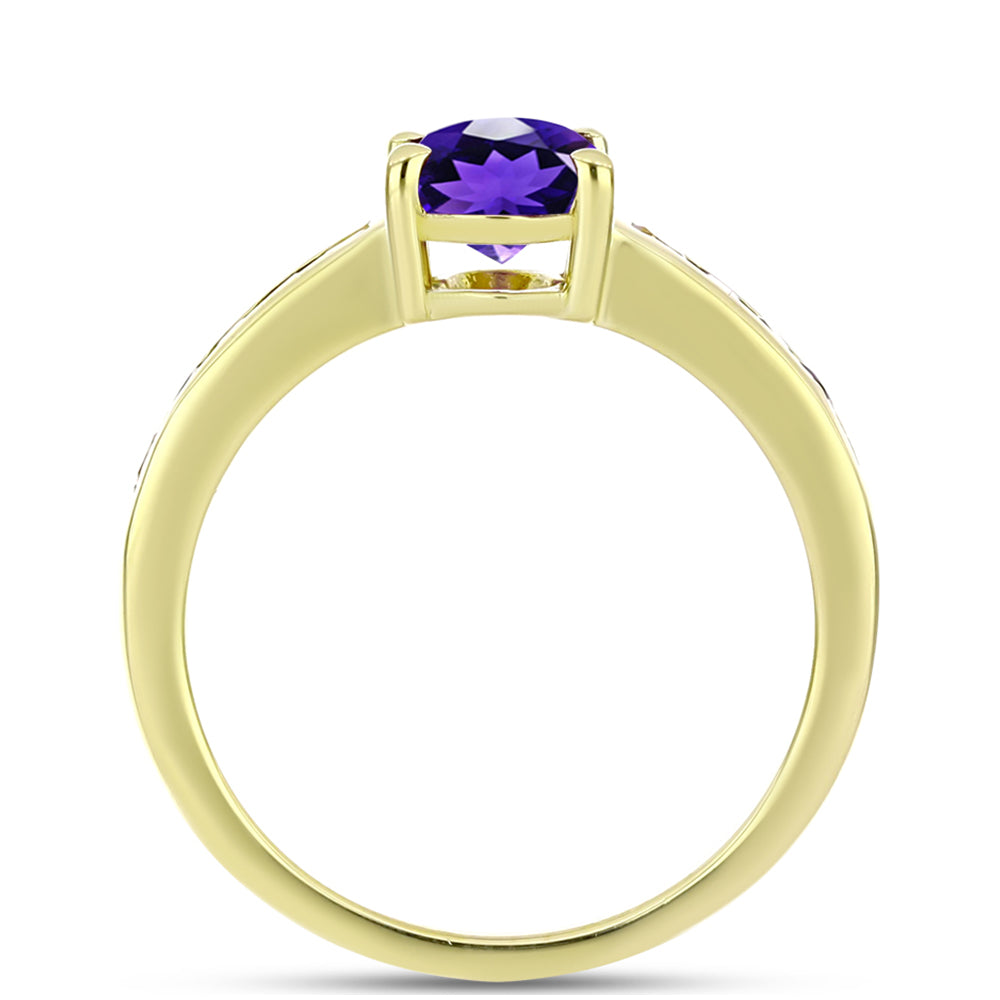 Goldplattierter Silberring mit marokkanischem Amethyst