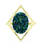 Goldplattierter Silberring mit grüner Druse