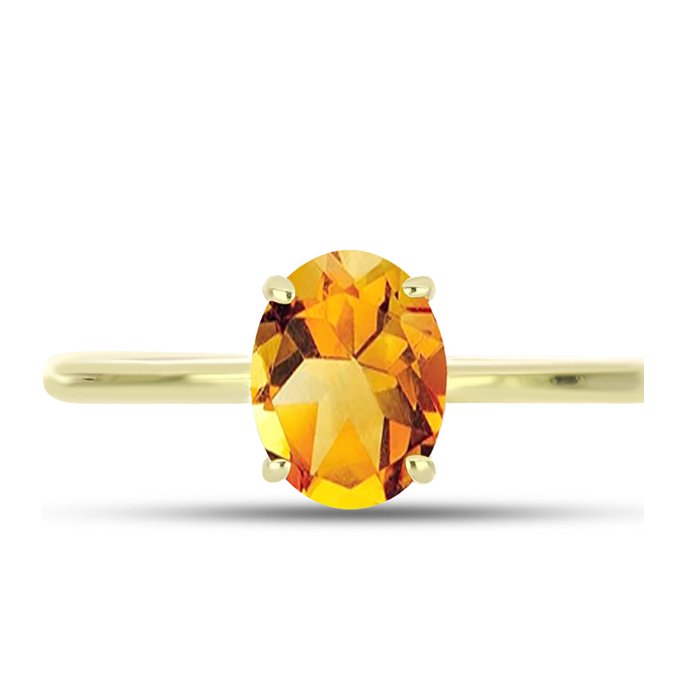 Goldplattierter Silberring mit goldfarbenem Rio Zitrin 1 