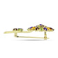 Goldplattierte Silberbrosche mit marokkanischem Amethyst und Zitrin aus dem Ural