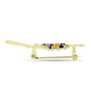 Goldplattierte Silberbrosche mit marokkanischem Amethyst und Zitrin aus dem Ural