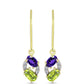 Goldplattierte Silberohrringe mit marokkanischem Amethyst und Peridot aus Changbai