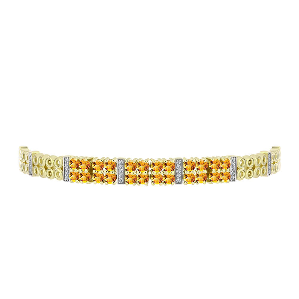 Goldplattiertes Silberarmband mit goldfarbenem Rio Zitrin und weißem Topas 2 