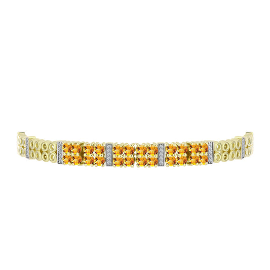 Goldplattiertes Silberarmband mit goldfarbenem Rio Zitrin und weißem Topas