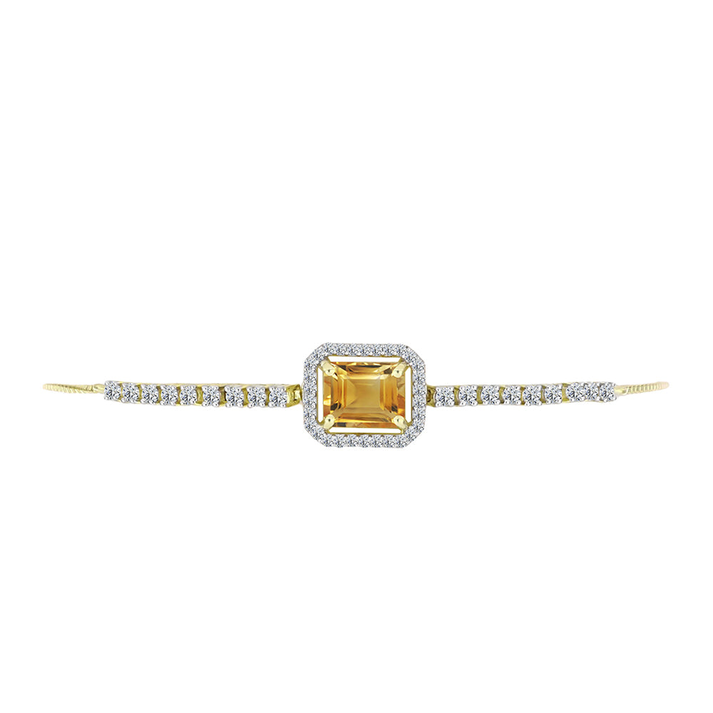 Goldplattiertes Silberarmband mit goldfarbenem Rio Zitrin und weißem Topas