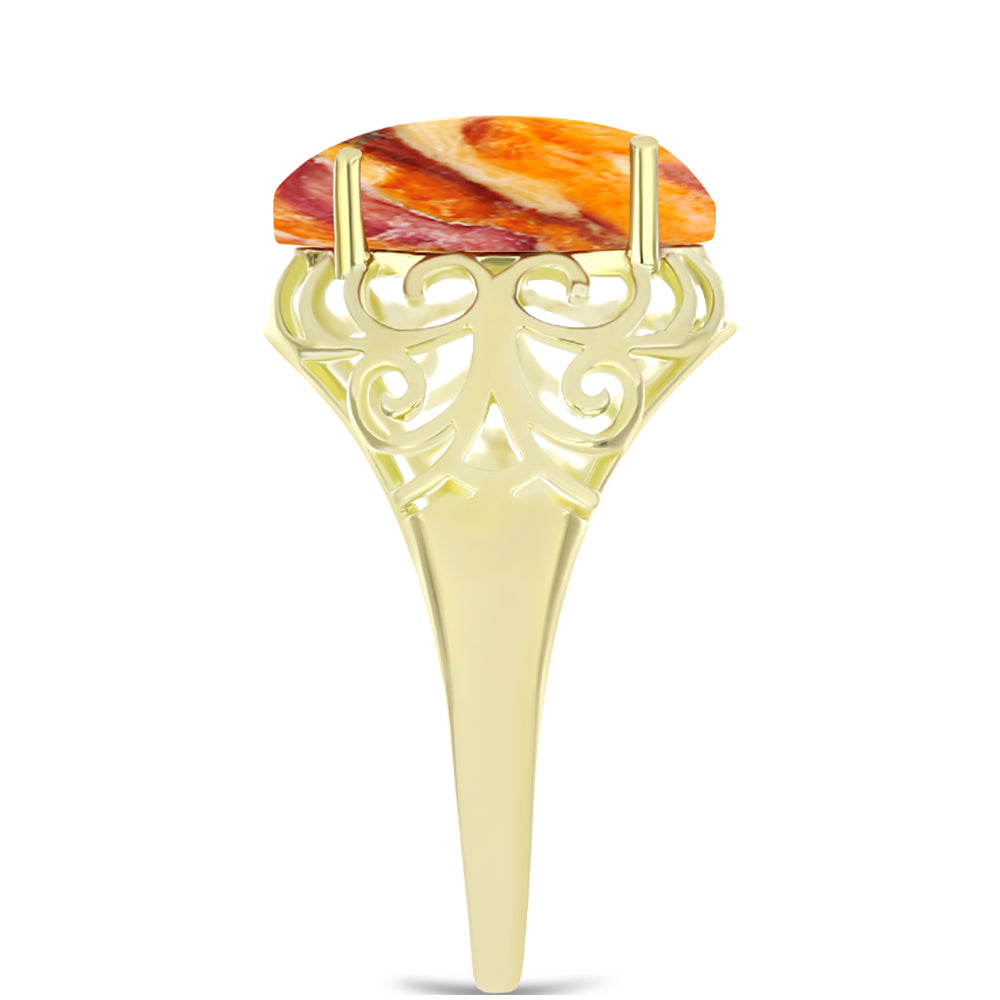 Goldplattierter Silberring mit Löwenpfoten-Jaspis 4 