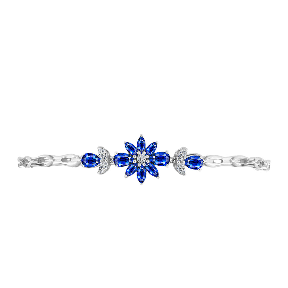 Silberarmband mit australischem blauem Saphir und weißem Topas 2 