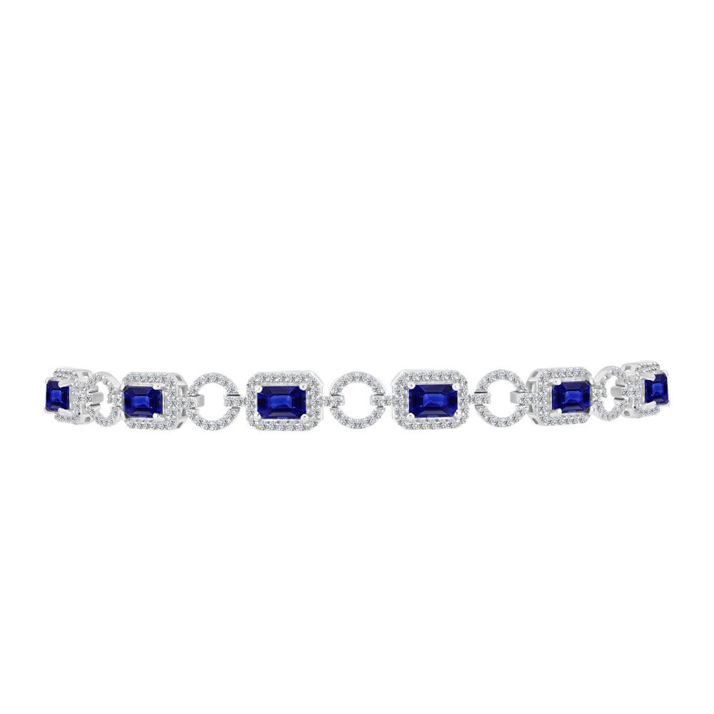 Silberarmband mit australischem blauem Saphir und weißem Topas 2 