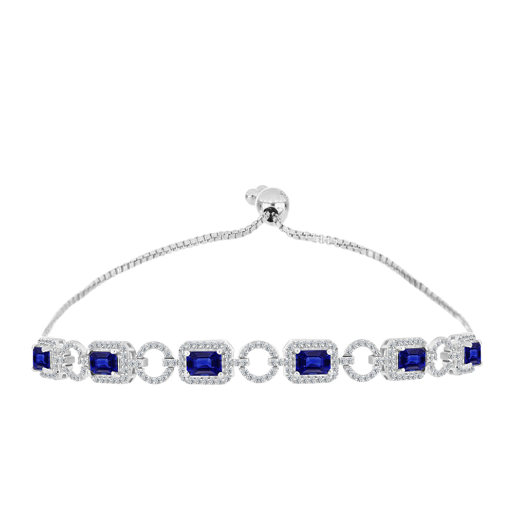Silberarmband mit australischem blauem Saphir und weißem Topas 1 